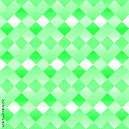 Summer holiday, green scottish gingham textile abstract background pattern template vector illustration