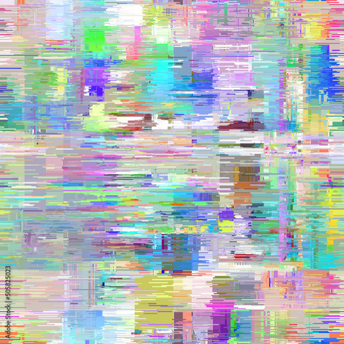 Vector image with imitation of grunge datamoshing texture.