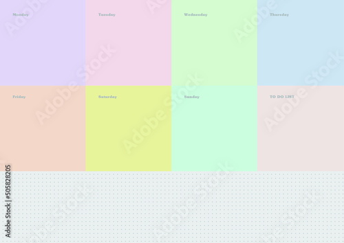 Note, scheduler, diary, calendar planner document template illustration. Weekly plan form.