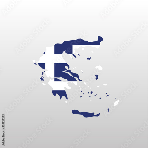 Greece national flag in country map silhouette