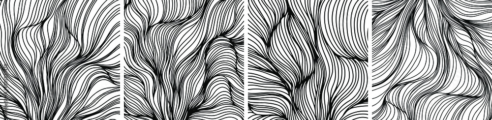 Abstract background. Thin black lines on white. Vector art. Cover layout template. Abstract background. Thin black lines on white. Vector art. Cover layout template.