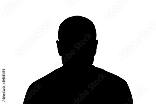 Fotografia, Obraz Unknown male person silhouette isolated on white background
