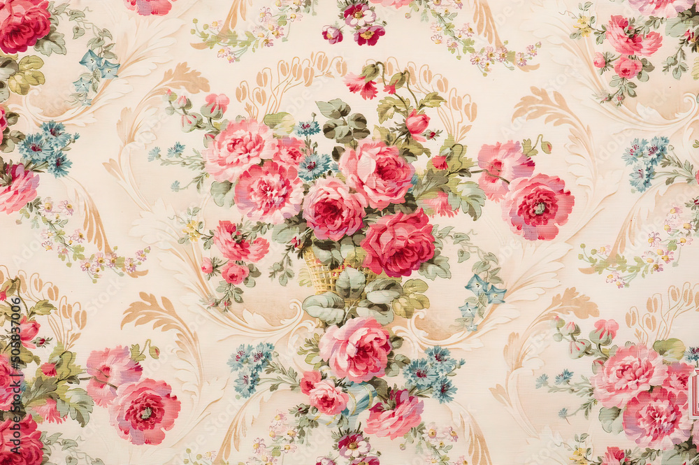 Floral Medium Antique Fabric