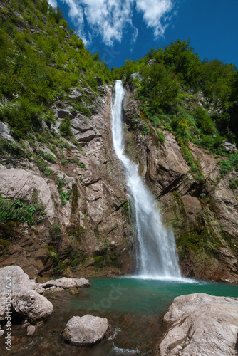 Beautiful Gregocicev Waterfall in Slovenian Alps