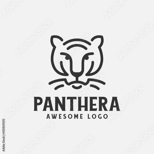 Panther Head logo Vector.