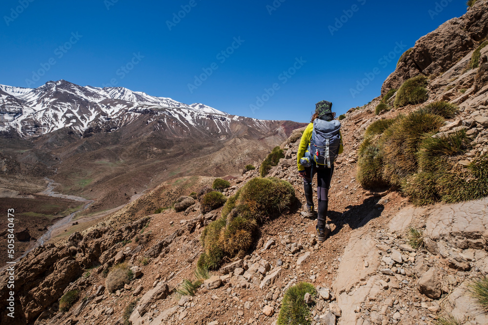 Oumassine-MGoun range from Timaratine, MGoun trek, Atlas mountain range, morocco, africa