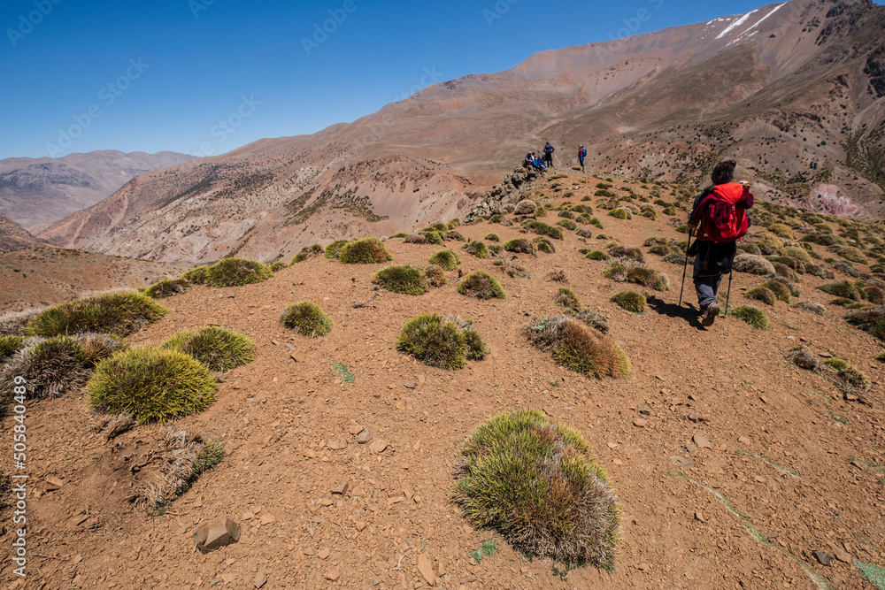 trail to Azib Ikkis via Timaratine, MGoun trek, Atlas mountain range, morocco, africa