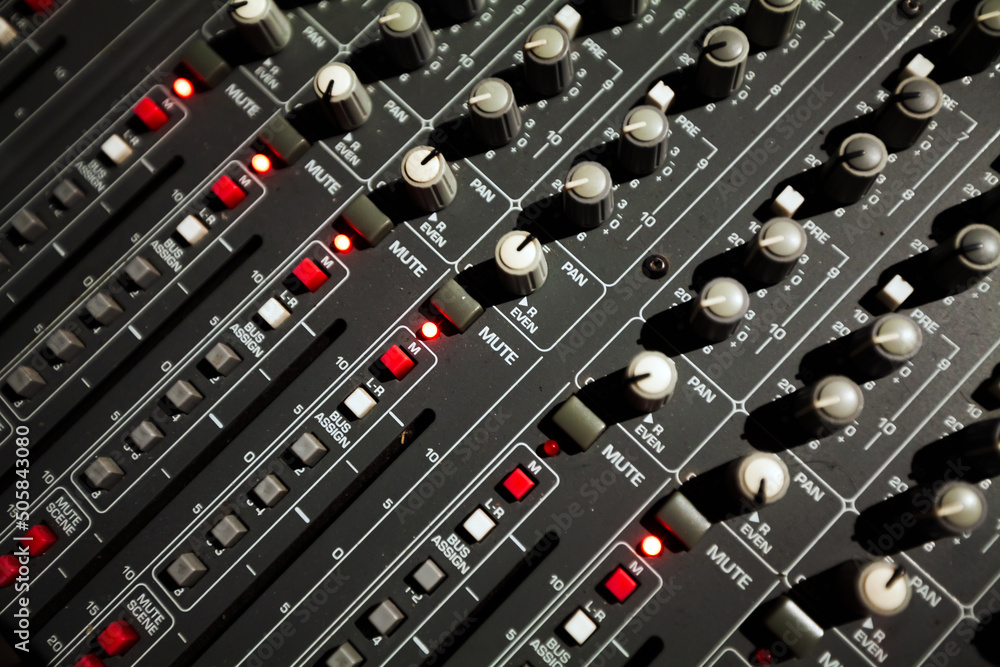 Close-Up Of Sound Mixer Close-Up Of Sound Mixer