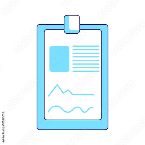 Case history semi flat color vector element. Full sized object on white. Patient anamnesis. Diagnosis. Medical report simple cartoon style illustration for web graphic design and animation