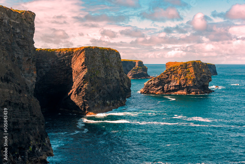 View of the Kilkee cliffs in the Clare county, Ireland