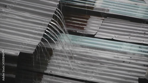 water flowing into the rain