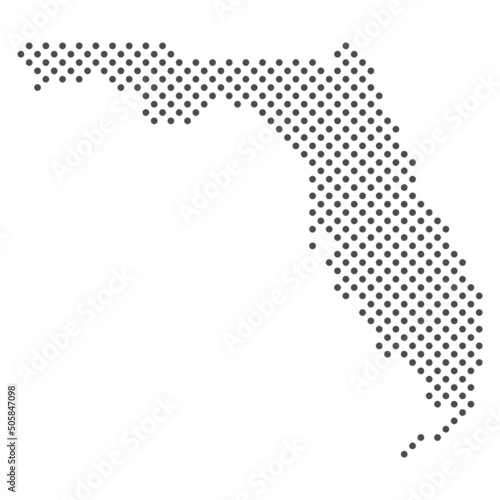 Florida Landkarte - Bundesstaat in den USA aus Punkten