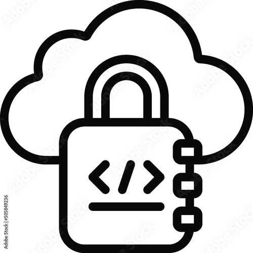 Locked Code Cloud Icon