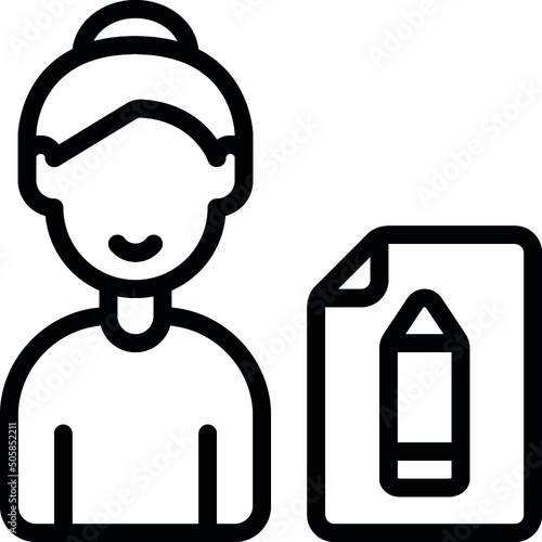 Copywriter Female Icon
