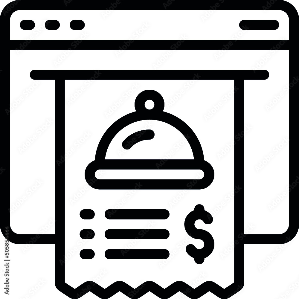 Website Food Receipt Icon Website Food Receipt Icon