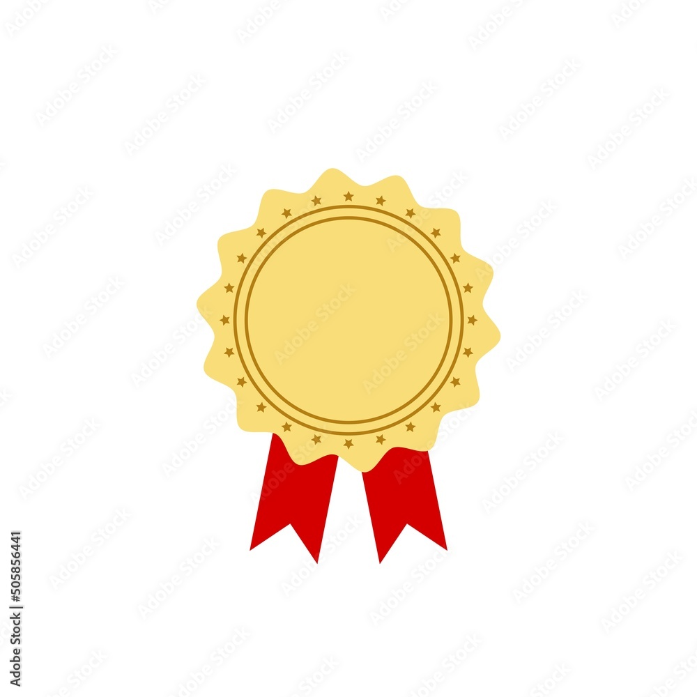 Badge with ribbons icon isolated on white background Badge with ribbons icon isolated on white background