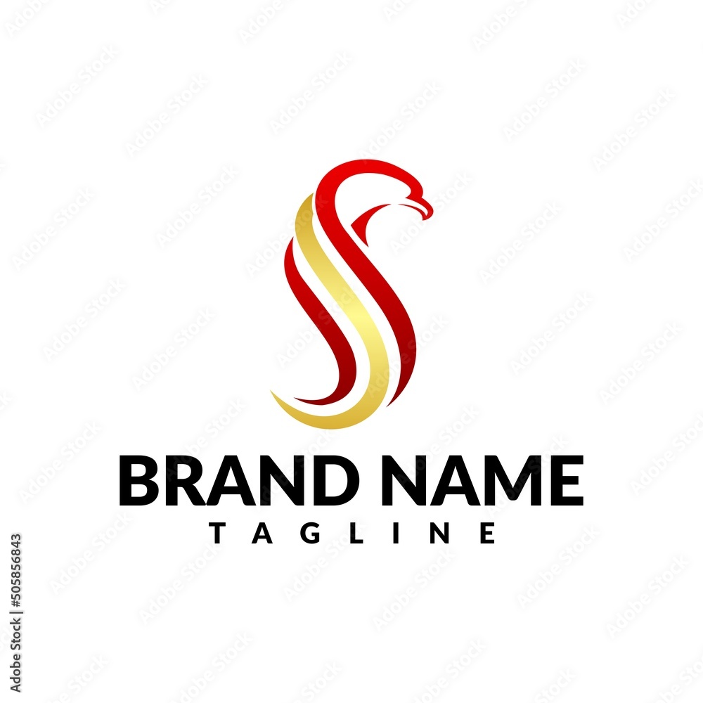 Fototapeta premium Luxury Letter S Eagle Logo Template