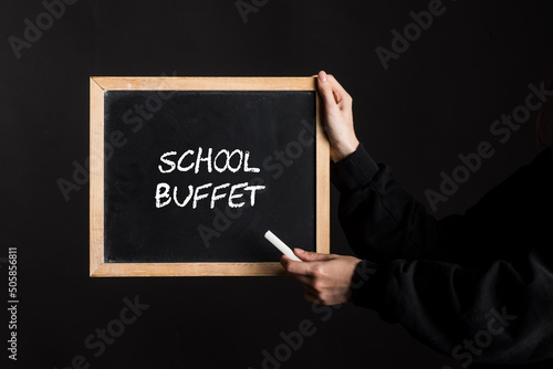 Tela a school buffet blackboard sign
