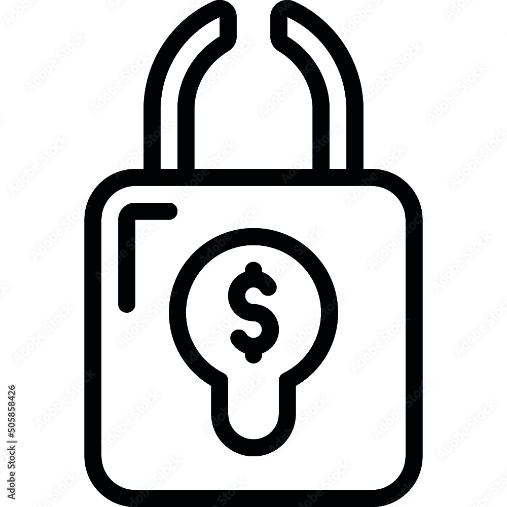 Broken Financial Lock Icon Broken Financial Lock Icon