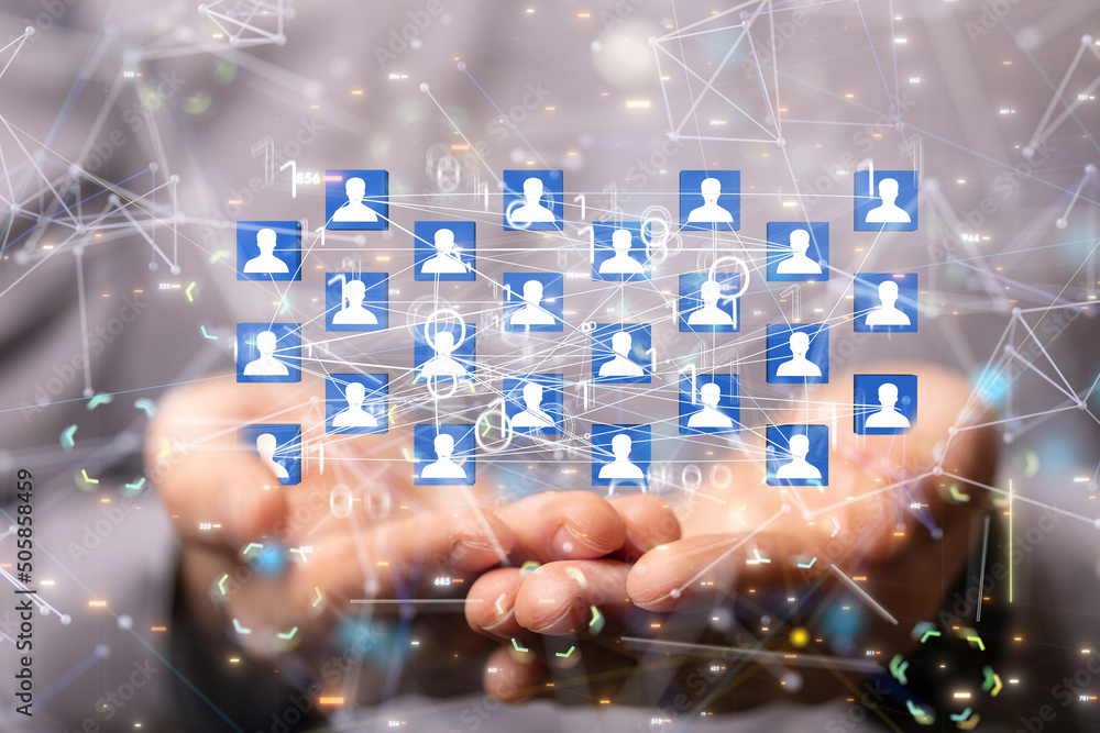 videoconference group of people talking in social network videoconference group of people talking in social network