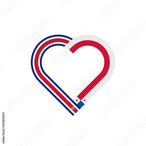unity concept. heart ribbon icon of costa rica and panama flags. vector illustration isolated on white background