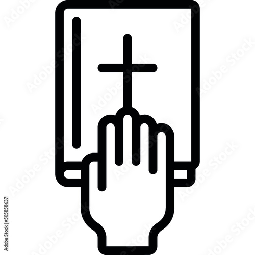 Hand On Bible Icon