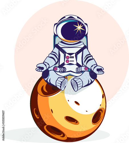 astronaut yoga pose on the moon kundalini