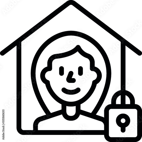 Woman In Self Isolation Icon
