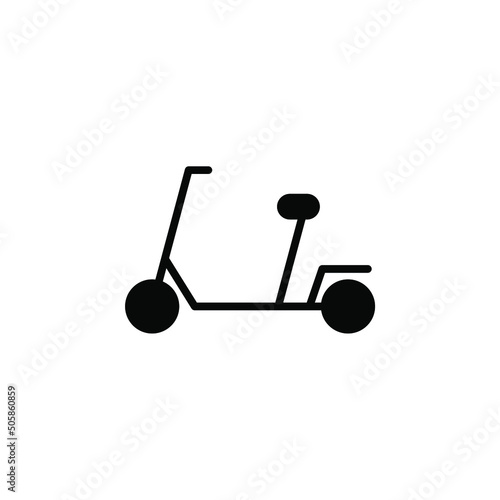 Scooter, Kick Scooter Solid Line Icon Vector Illustration Logo Template. Suitable For Many Purposes. photo