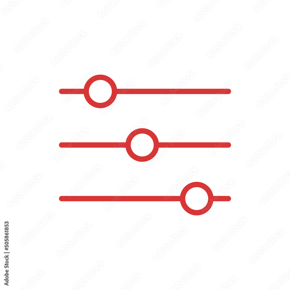 Audio mixer red vector icon Audio mixer red vector icon