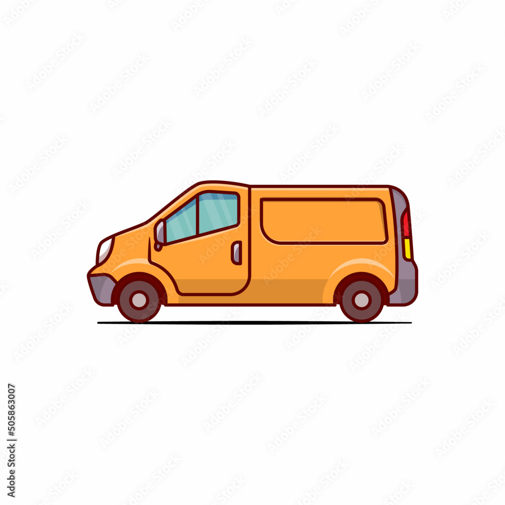 delivery car flat illustration