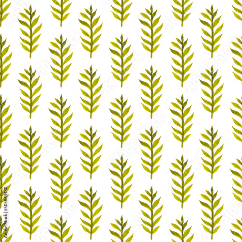 Seamless pattern with branches  leaves. Textured background for your design projects  textile  wrapping  wallpaper  web