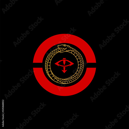 Ouroboros Eye of Horus Abstract Mark Pictorial Emblem Logo Symbol Iconic Creative Modern Minimal Editable in Vector Format