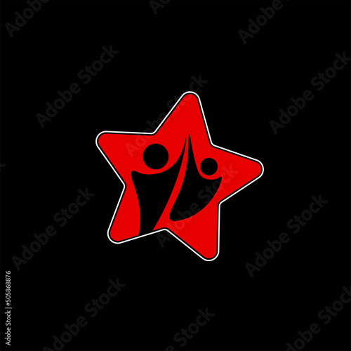 Star Help People Abstract Mark Pictorial Emblem Logo Symbol Iconic Creative Modern Minimal Editable in Vector Format