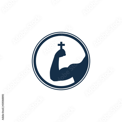 Strong Believe Cross Abstract Mark Pictorial Emblem Logo Symbol Iconic Creative Modern Minimal Editable in Vector Format