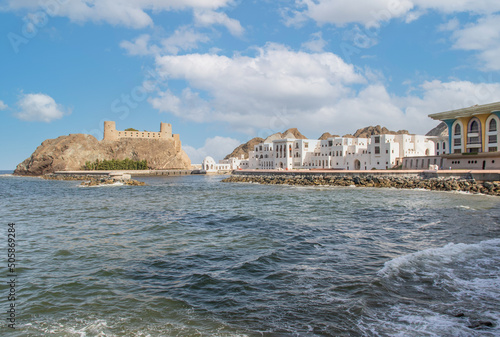 Muscat, Oman - capital and most populated city in Oman, Muscat displays a wonderful seaside, expecially in the suburbs around the Muttrah corniche photo