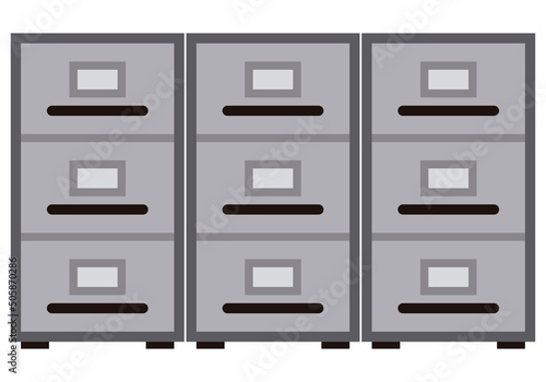 Cajones de archivos con documentación guardada.