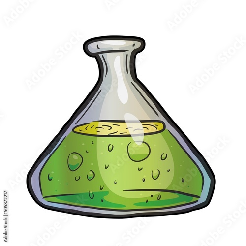 Alchemy bottle vector illustration isolated on white background
