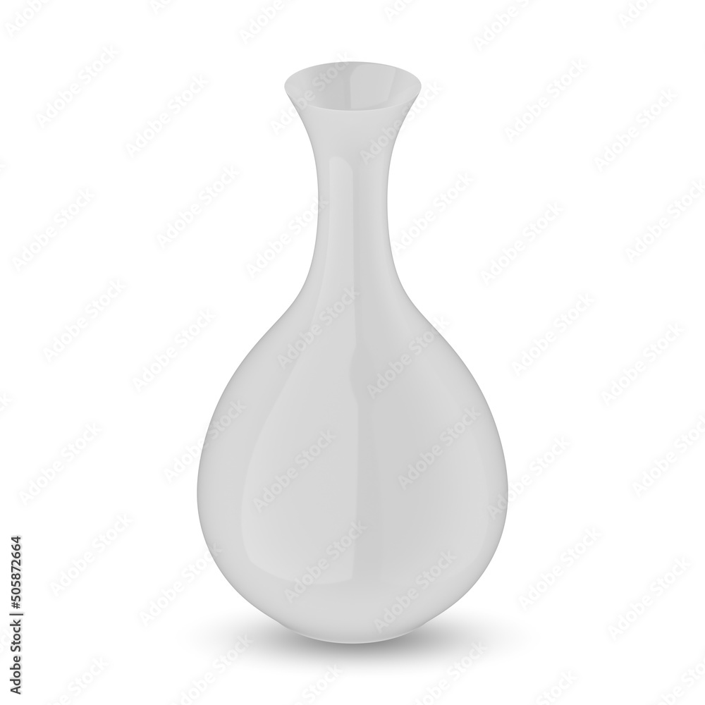 White ceramic vase isolated on white background, 3d rendering White ceramic vase isolated on white background, 3d rendering
