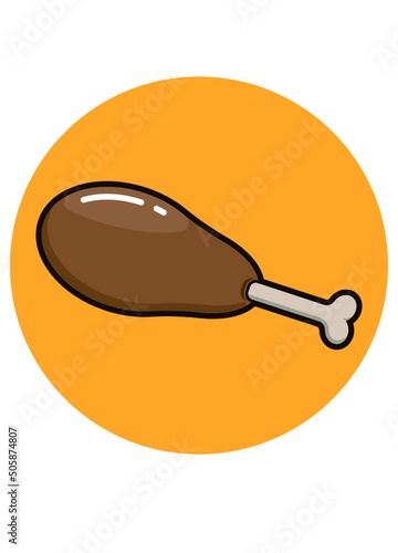 Chicken thigh isolated icon. EPS10