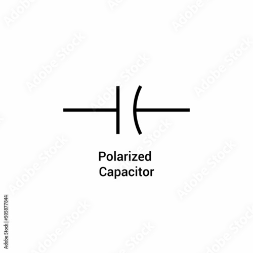 schematic diagram of capacitor symbol vector illustration on white background