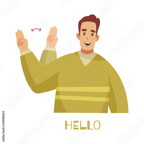 Deaf Phrase Hello Composition