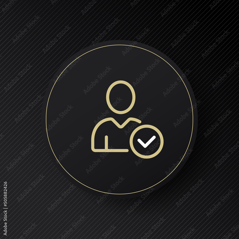 Success line icon. Man near check mark, done, social network, feedback, tick. Approved concept. Vector line icon for Business and Advertising Success line icon. Man near check mark, done, social network, feedback, tick. Approved concept. Vector line icon for Business and Advertising