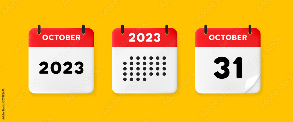 Calendar set icon. Calendar on a yellow background with thirty one