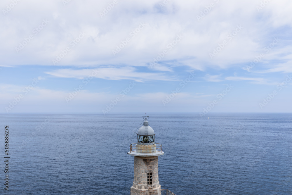 Santa Catalina lighthouse was inaugurated in 1862 with oil lamp and since 1957 lighthouse has had electricity. Cape El Cabo Antzoriz, Biscay, Basque Country