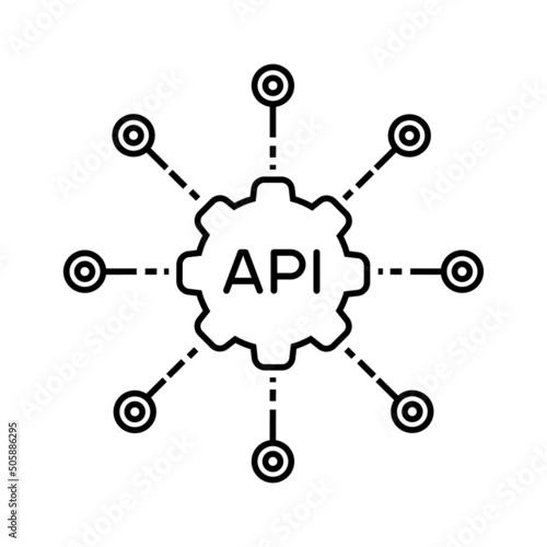 API vector icon. software integration illustration sign. application symbol. Cloud logo. development sign or logo.