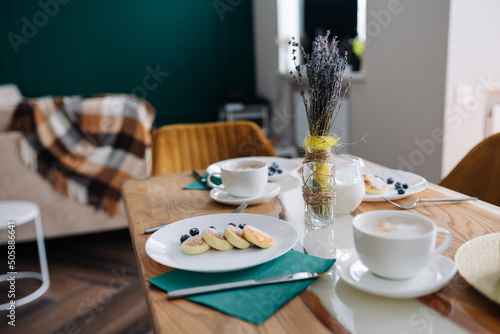 Fototapeta Naklejka Na Ścianę i Meble -  Healthy breakfast on a wooden table 