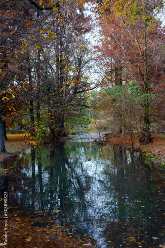 Sempione park in Milan at November