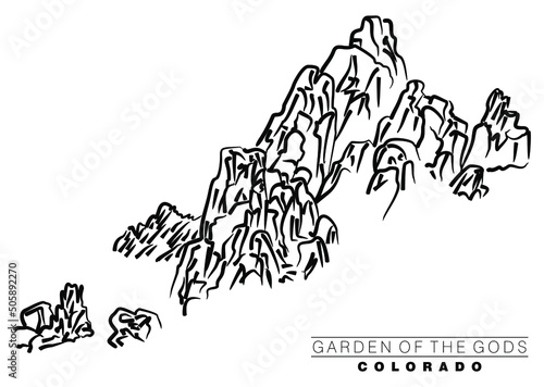 An abstract vector illustration on Garden of the Gods Colorado