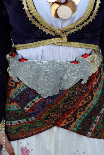 Turkey, Mugla, Mentese local cultural festival folklore (efe zeybek) men's and women's clothes photo